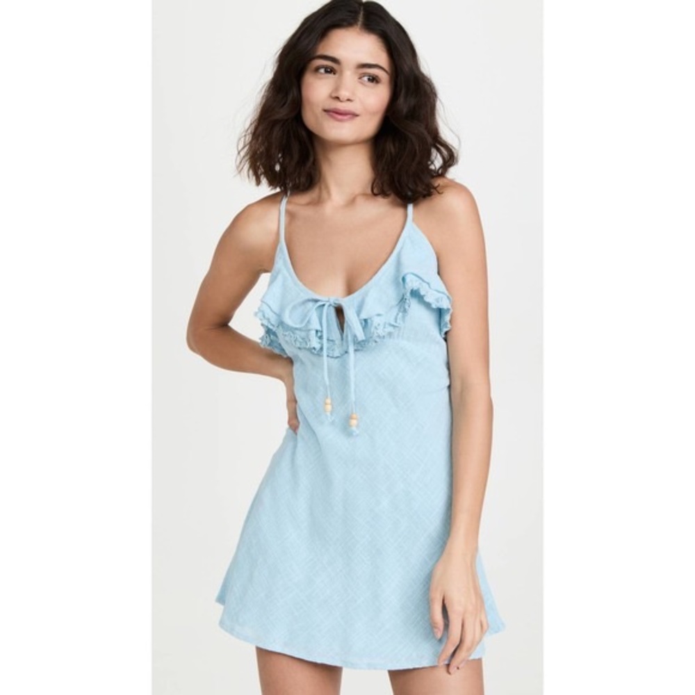 free people blue strappy mini dress